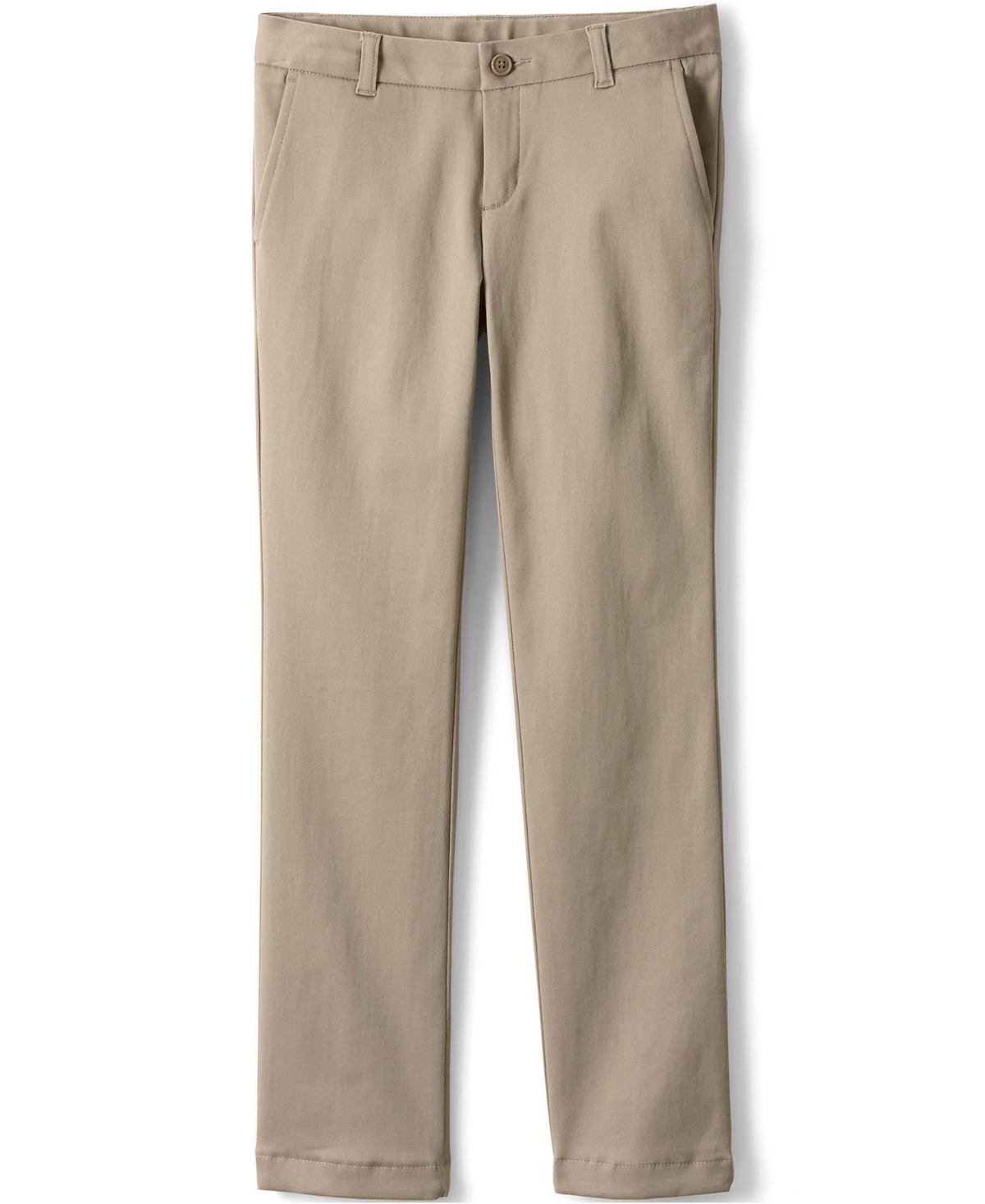 Lands' End Big Girls School Uniform Plain Front Chino Pants