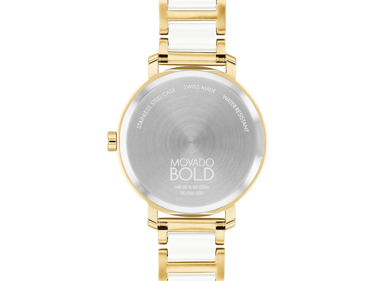 Женские часы Movado Swiss Bold Evolution 2.0 White Ceramic & Gold Ion Plated Steel Bracelet Watch 34mm — фото 3