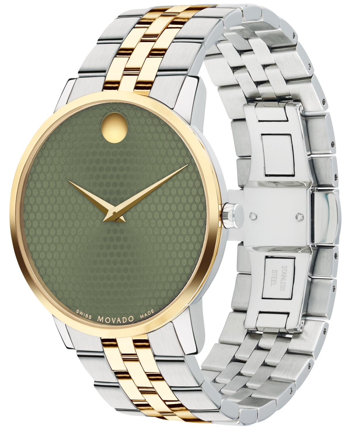 Shop Movado Men's Swiss Museum Classic Gold Pvd Stainless Steel Bracelet Watch 40mm In Two-tone