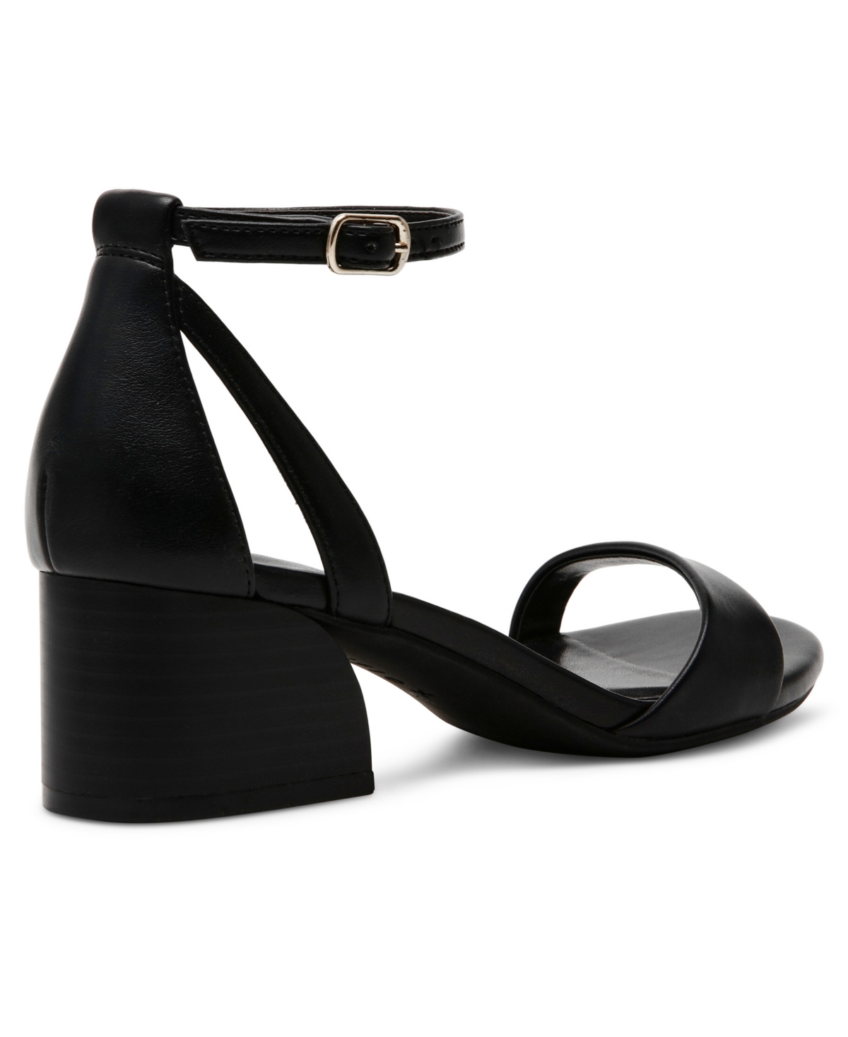 Anne Klein Women's Mia Block Heel Sandals In Black Smooth