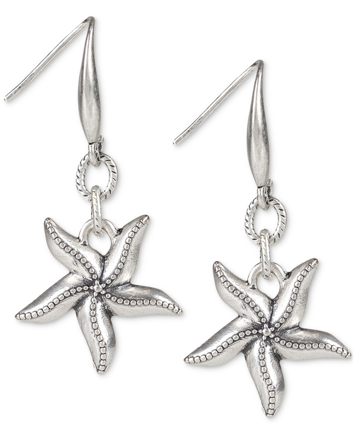 Silver-Tone Seashore Starfish Drop Earrings - Silver Ox
