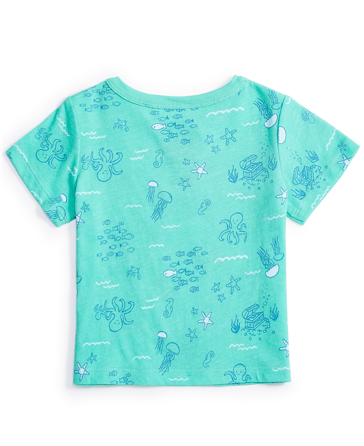 Shop First Impressions Baby Boys Sea-print T-shirt, Created For Macy's In Seaside Green