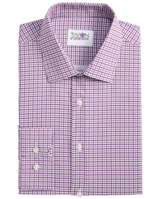 Men's Slim-Fit Plaid Dress Shirt