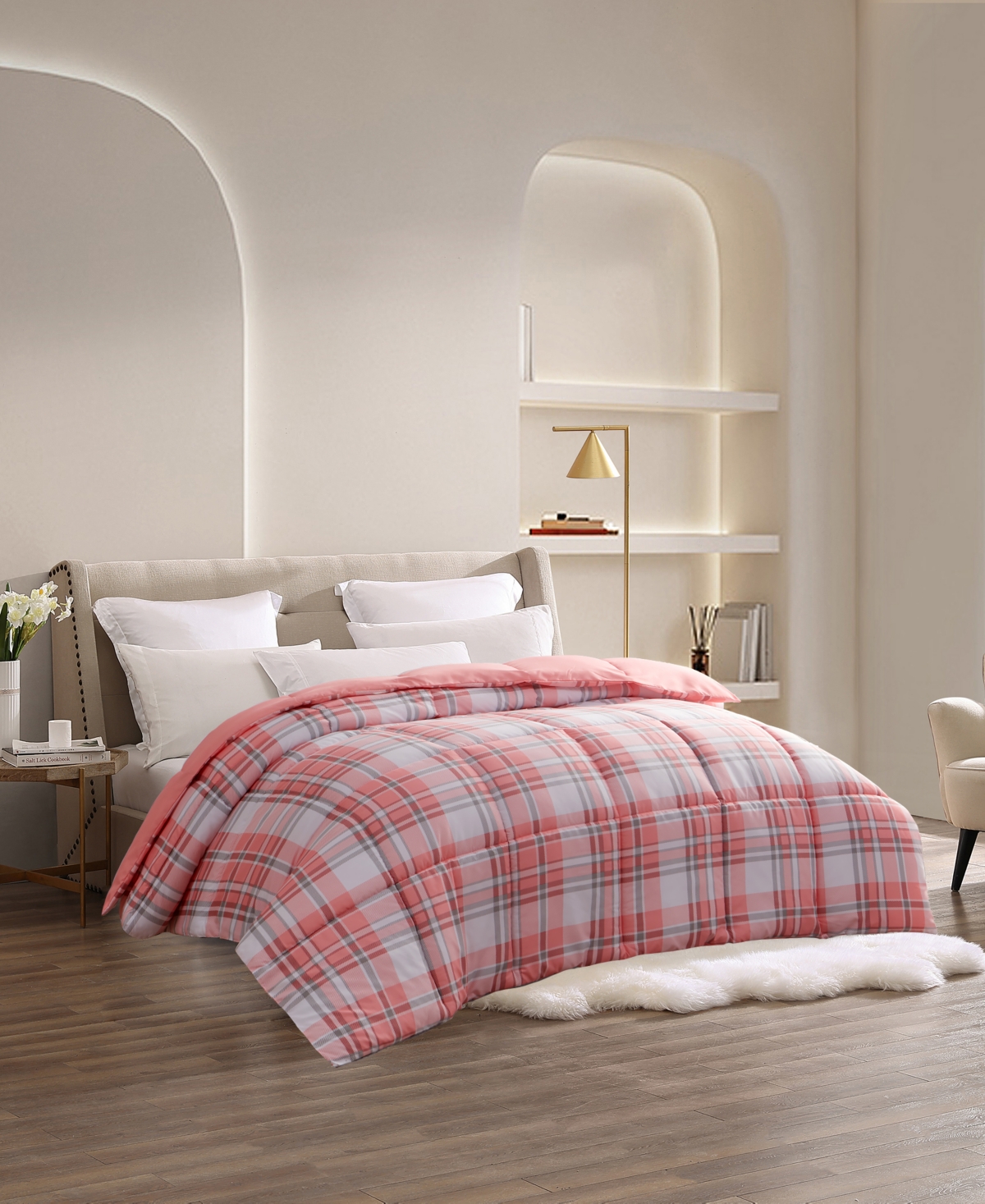 Royal Luxe Reversible Down Alternative Comforter, Full/queen, Exclusively At Macy's In Pink,mauve