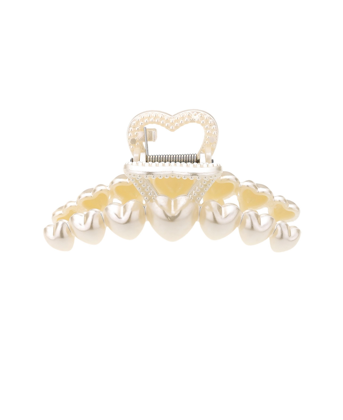 Multi-Heart Imitation Pearl Claw Clip - Gold