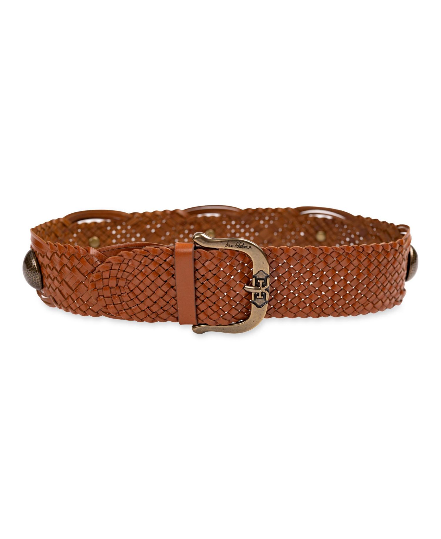 Women's Western Leather Braided Concho Belt