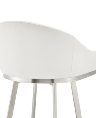 Eleanor 30" Swivel Bar Stool in Brushed Stainless Steel with Faux Leather