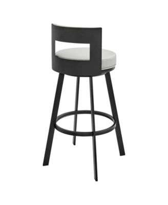 Flynn 26" Swivel Counter Stool in Metal with Light Faux Leather