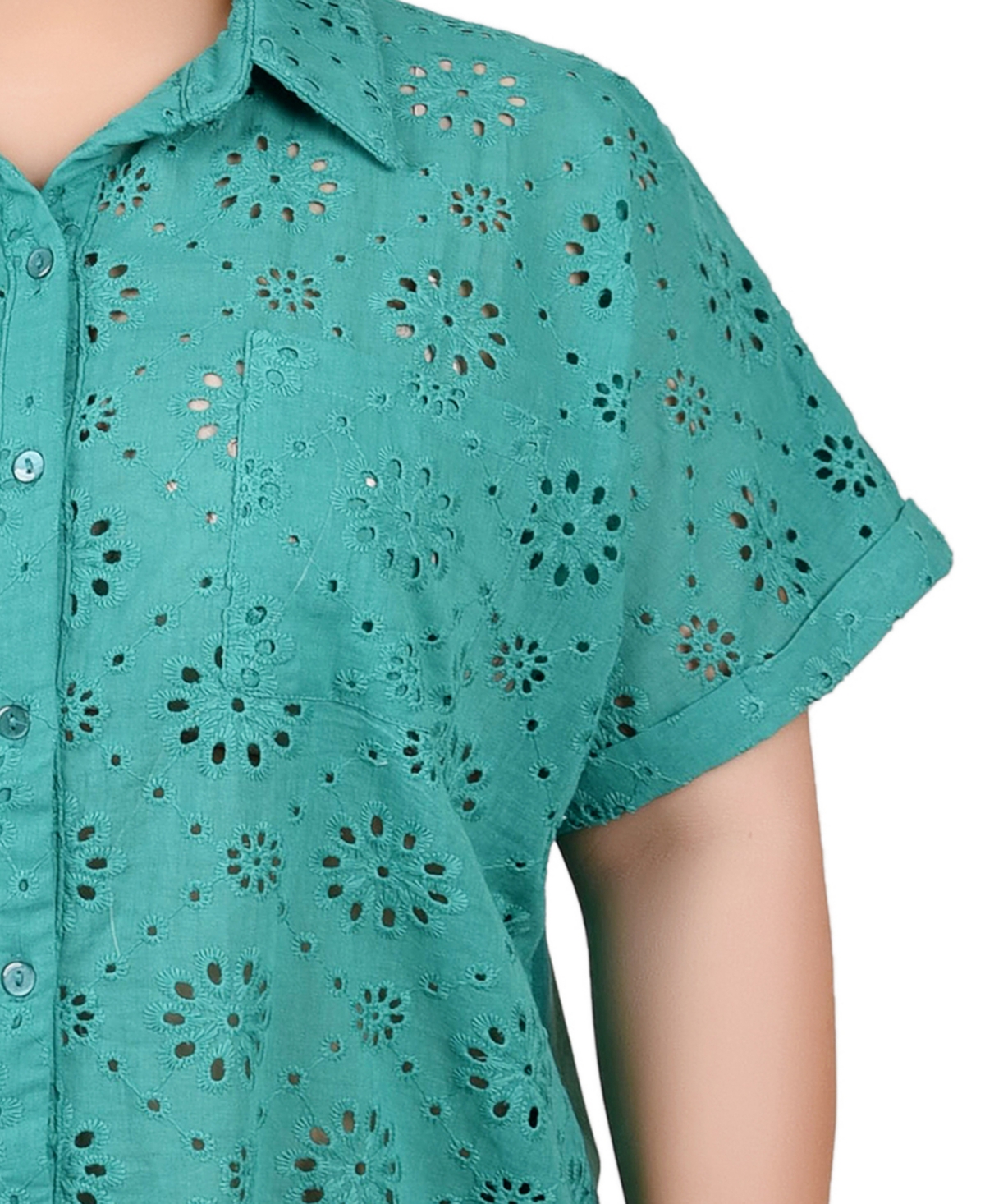 Ny Collection Plus Size Short Sleeve Blouse