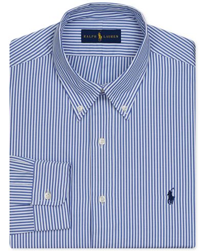 Polo Ralph Lauren Pinpoint Oxford Blue Stripe Dress Shirt - Dress ...