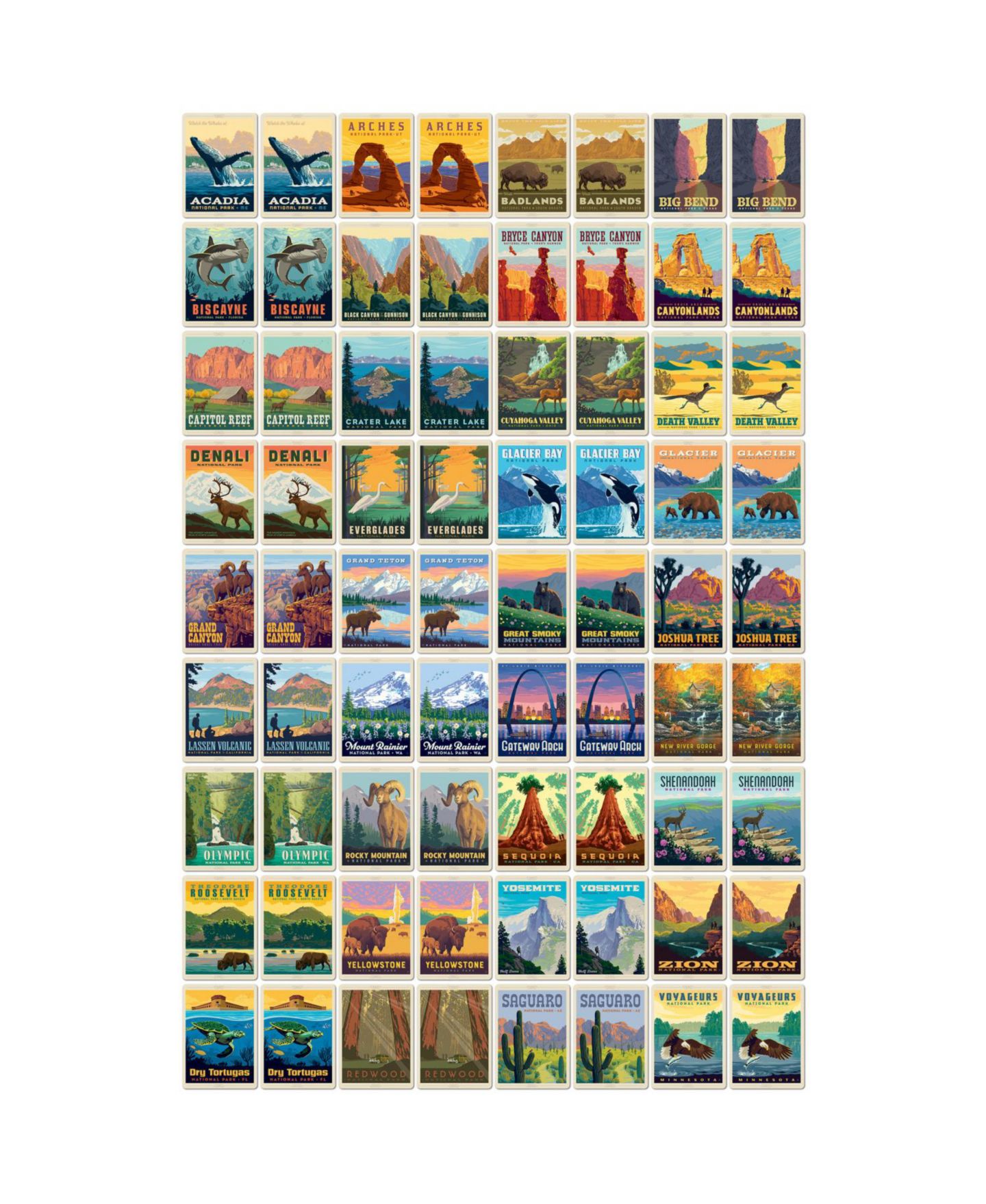 Детская игрушка MasterPieces Puzzles Masterpieces National Parks Memory Game, 72 Cards, Ages 14+ — фото 3