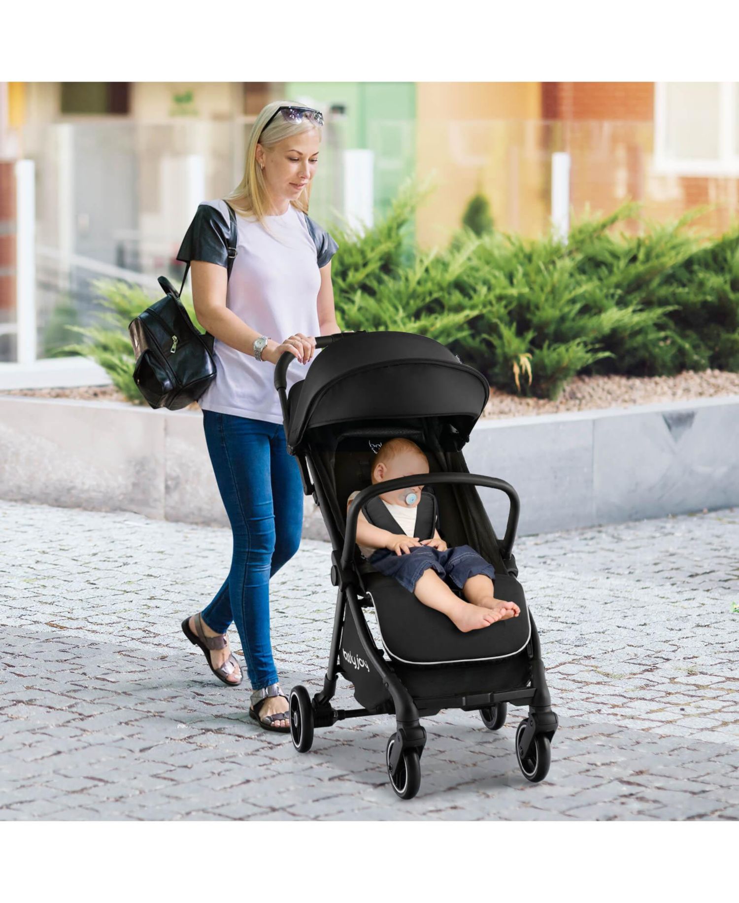 Kids One-Hand Folding Portable Lightweight Baby Stroller with Aluminum Frame