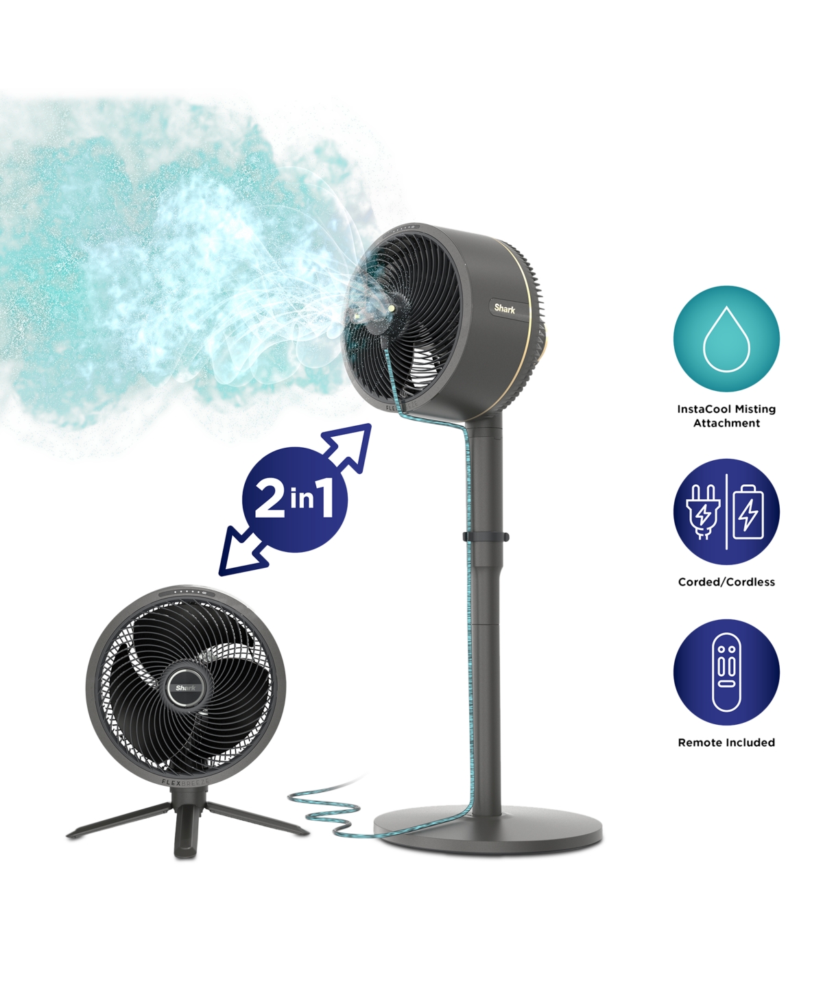 Shark Flexbreeze Fan With Instacool Mist Attachment In No Color