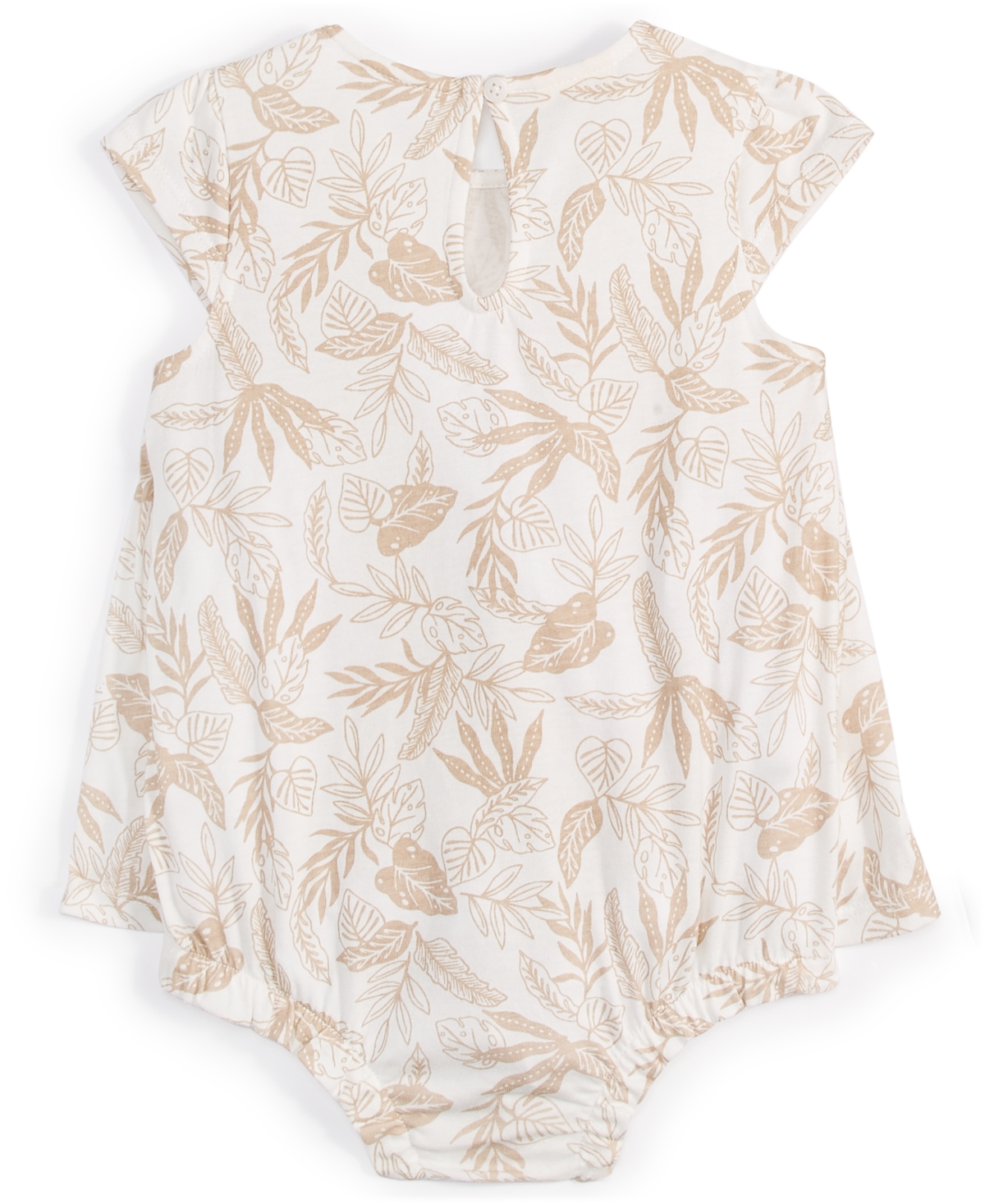 First Impressions Baby Girls Summer Chic Botanical-Print Sunsuit, Created for Macy's -tan