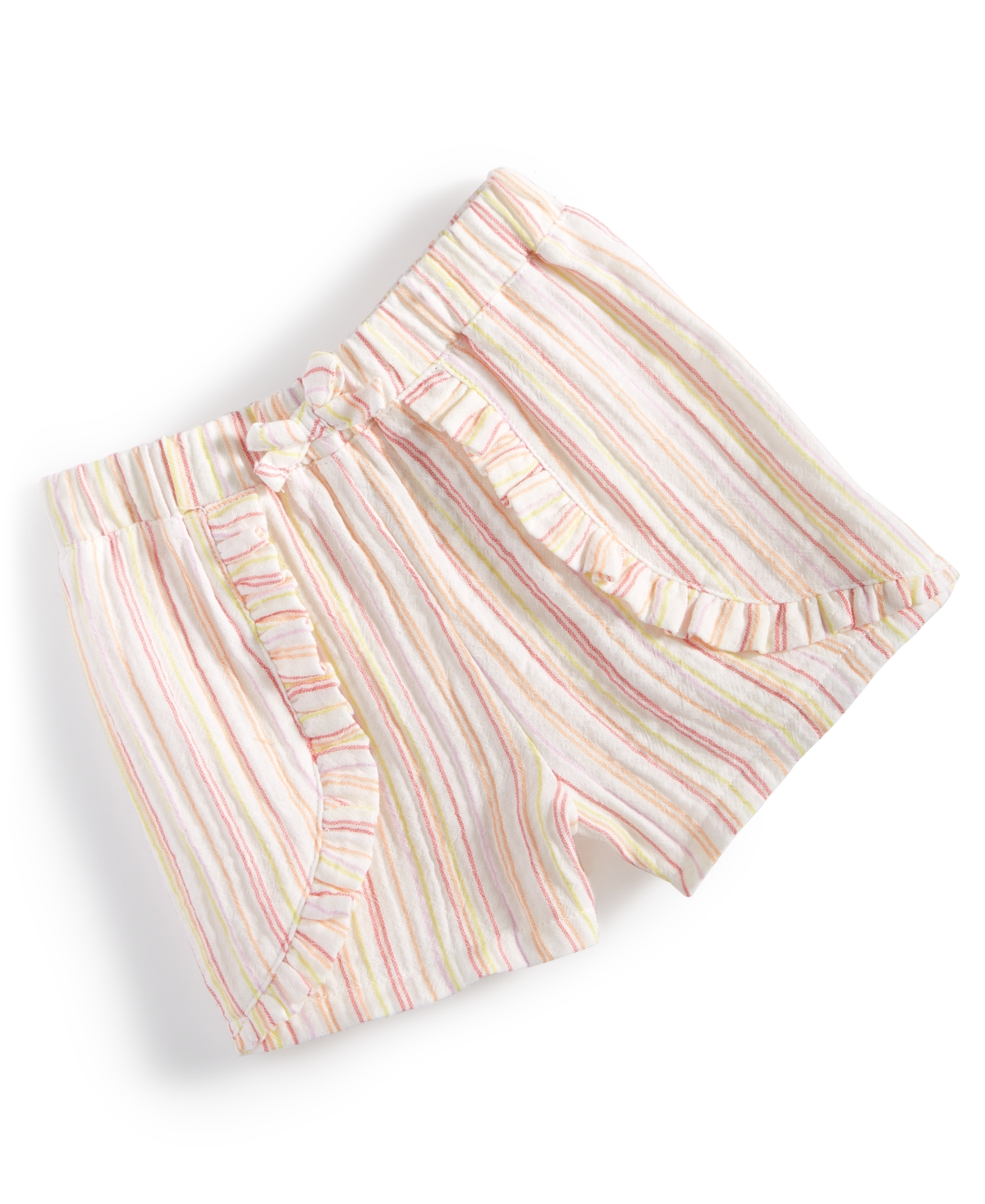 First Impressions Baby Girls Dash Stripe Shorts, Created For Macy's In Angel Whit