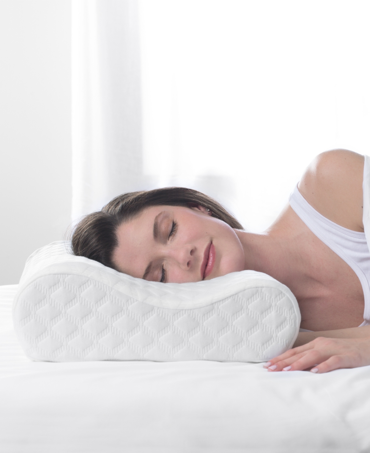 Shop Therapedic Premier Contour Comfort Gel Memory Foam Bed Pillow, Standard/queen, Created For Macy's In White