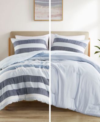 Blake Stripe Textured Print 2-Pc. Comforter Set, Twin/Twin XL