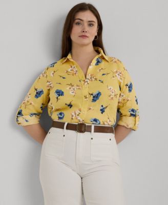 Lauren Ralph Lauren - Plus Size Linen Floral Shirt