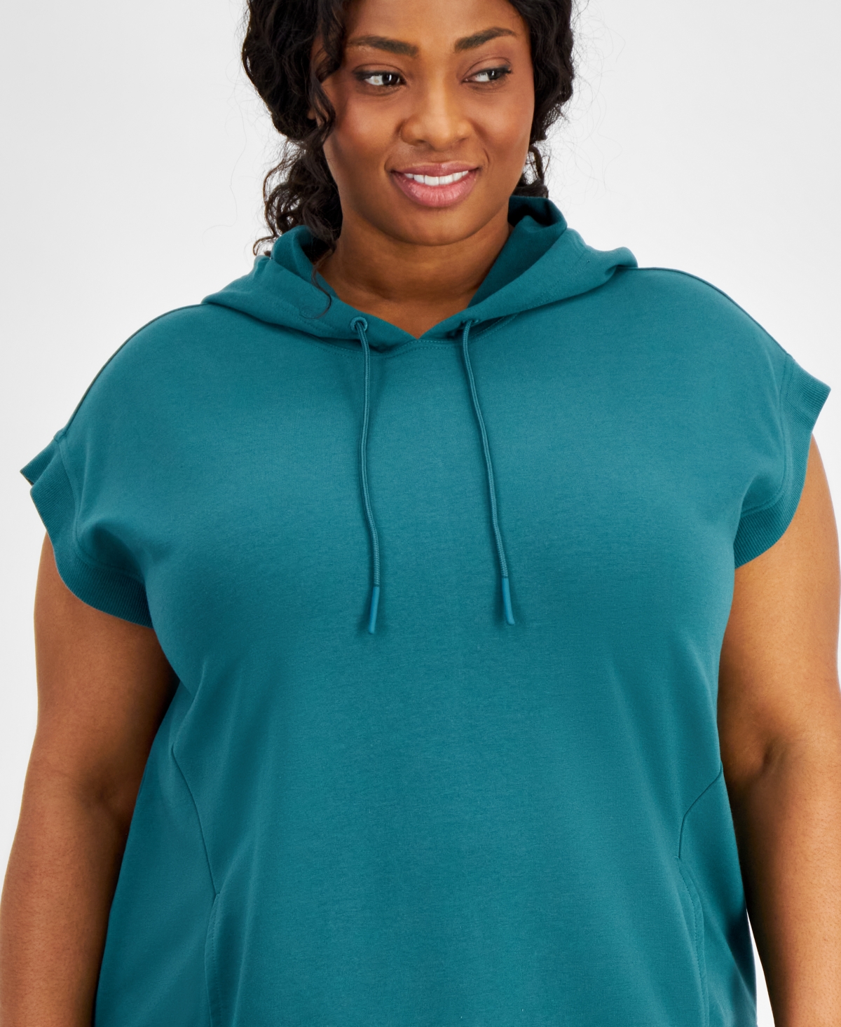 Id Ideology Plus Size Comfort Flow Cap-Sleeve Tunic, Created for Macy's