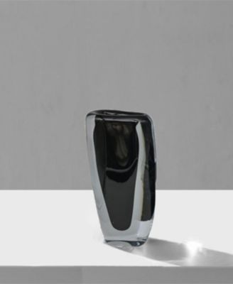 11.5"H Black Inner Double Wall Glass Vase