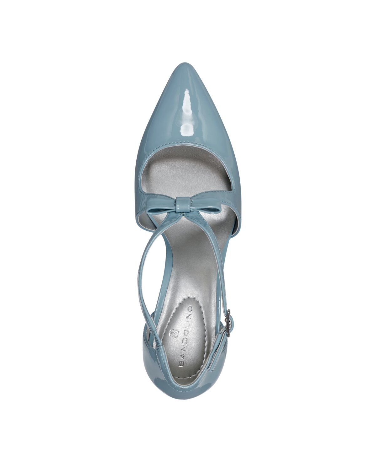 Shop Bandolino Women's Zeffer Strappy Bow Kitten Heel Pumps In Light Blue Patent