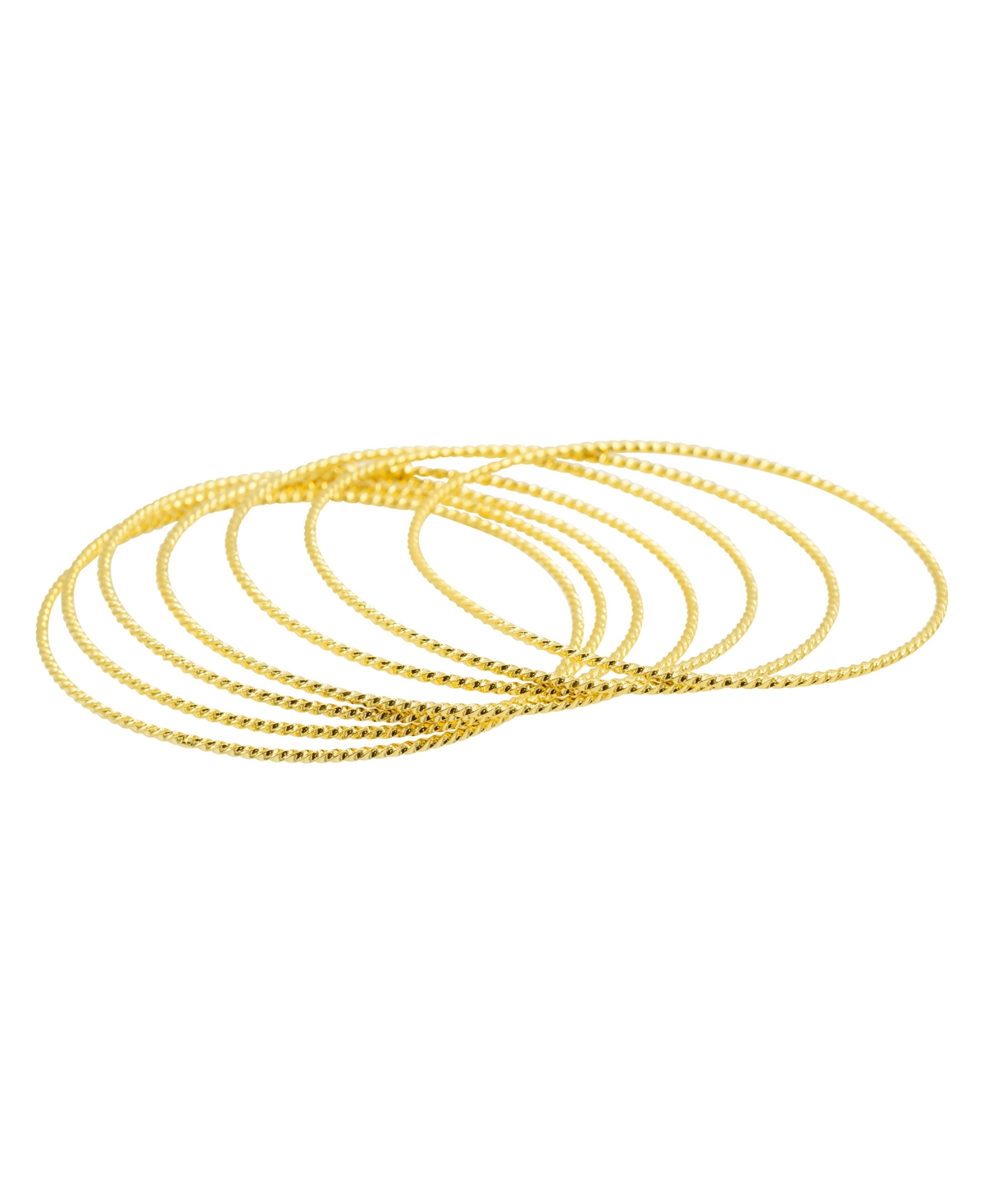 Shop Adornia 14k Gold-plated 7-piece Skinny Bangle Set