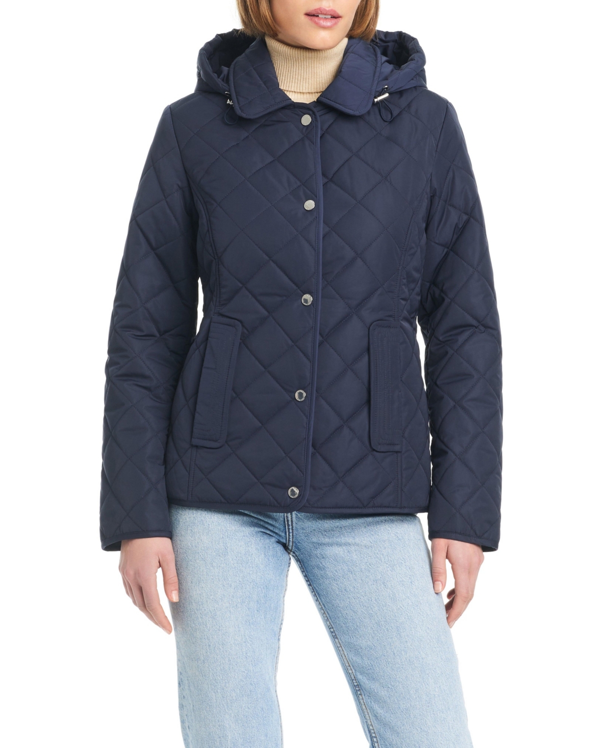 Women's Hooded Quilted Water-Resistant Jacket - Bone