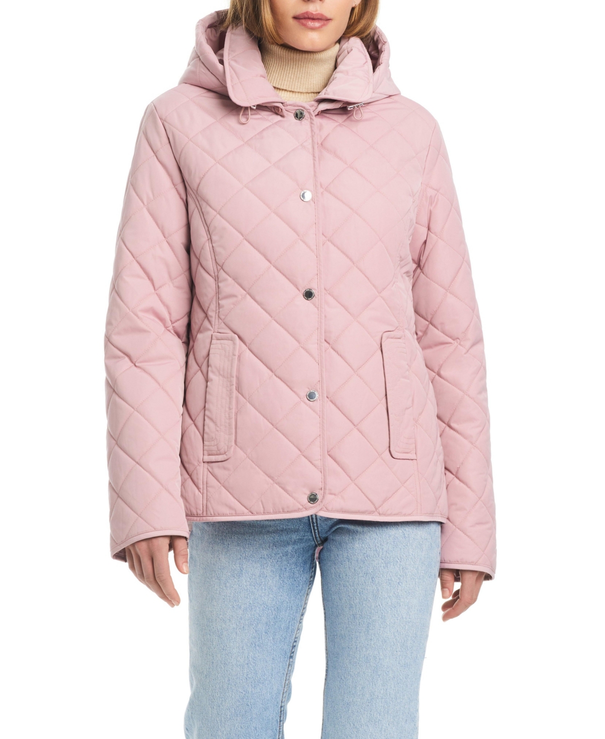Women's Hooded Quilted Water-Resistant Jacket - Bone