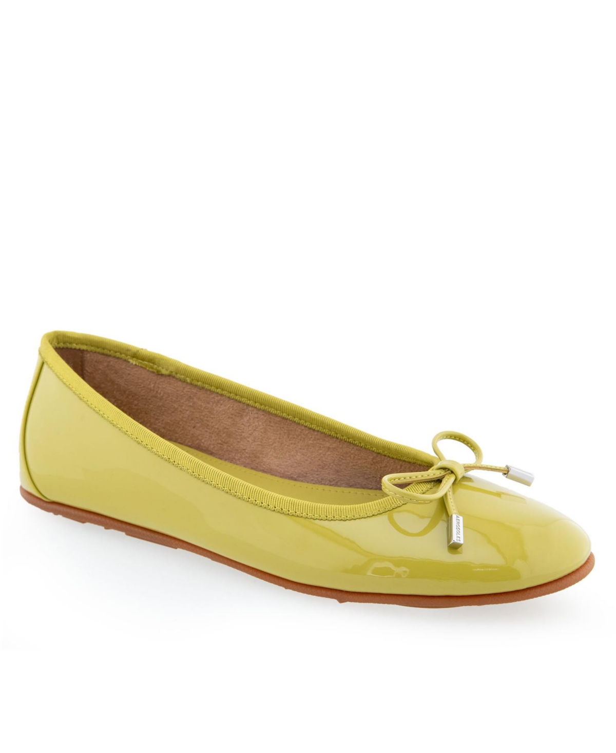 Aerosoles Pia Ballet Flat In Green Sheen Patent Polyurethane