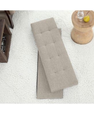 Foldable Tufted Storage Ottoman