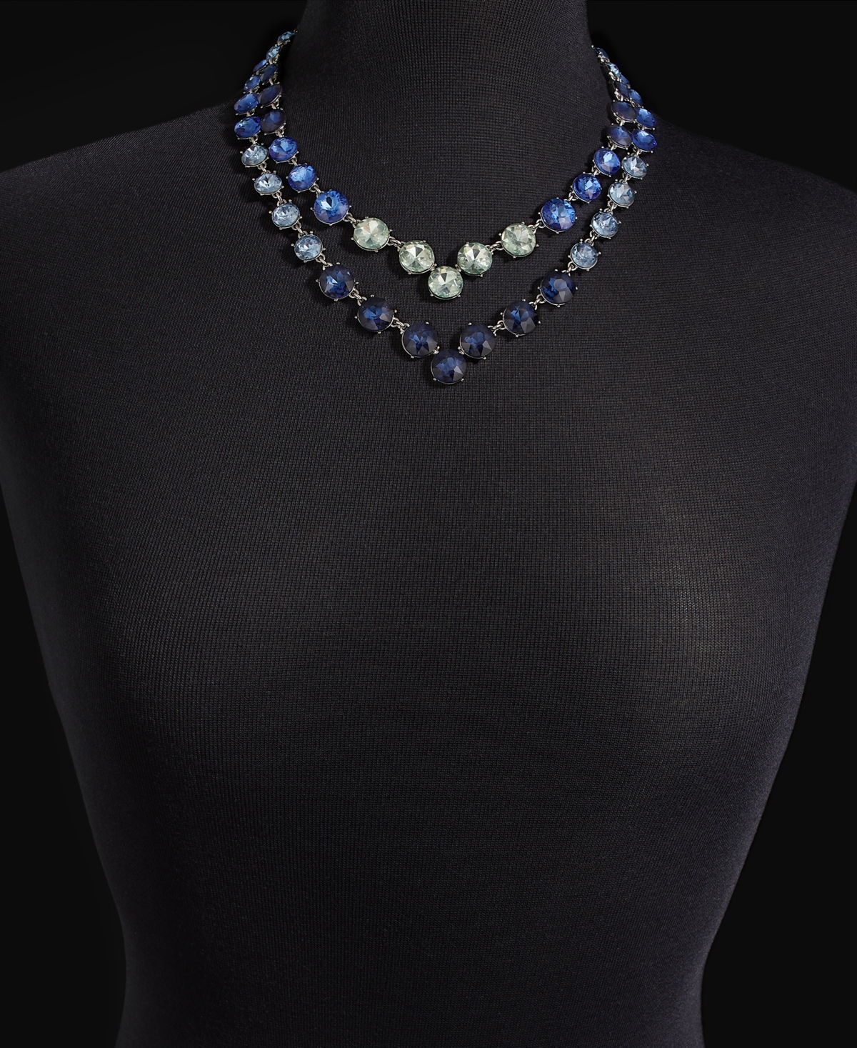 Shop Inc International Concepts Mixed Stone Layered Collar Necklace, 16-3/4" + 3" Extender, Created For Macy's In Blue