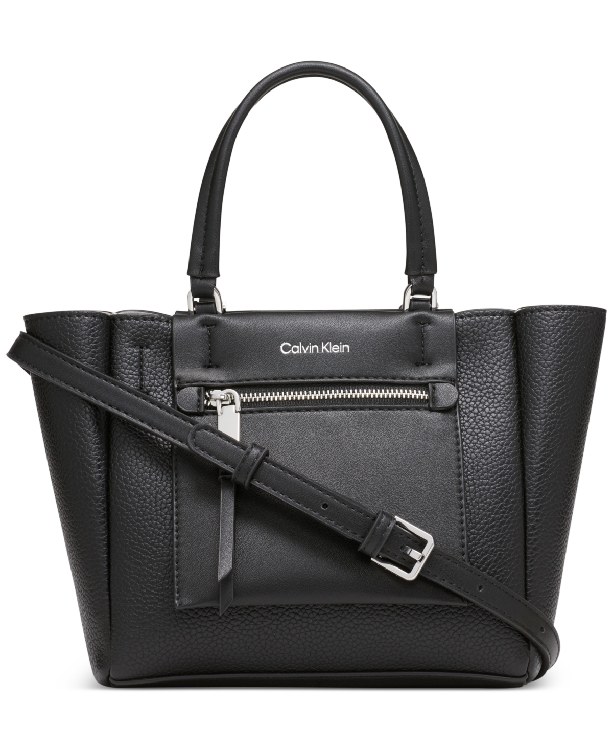 Shop Calvin Klein Gala Crossbody With Detachable Strap In Black Silver