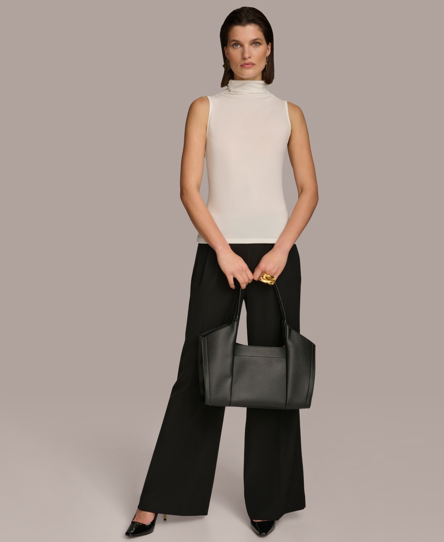 Women's Mock-Neck Sleeveless Top