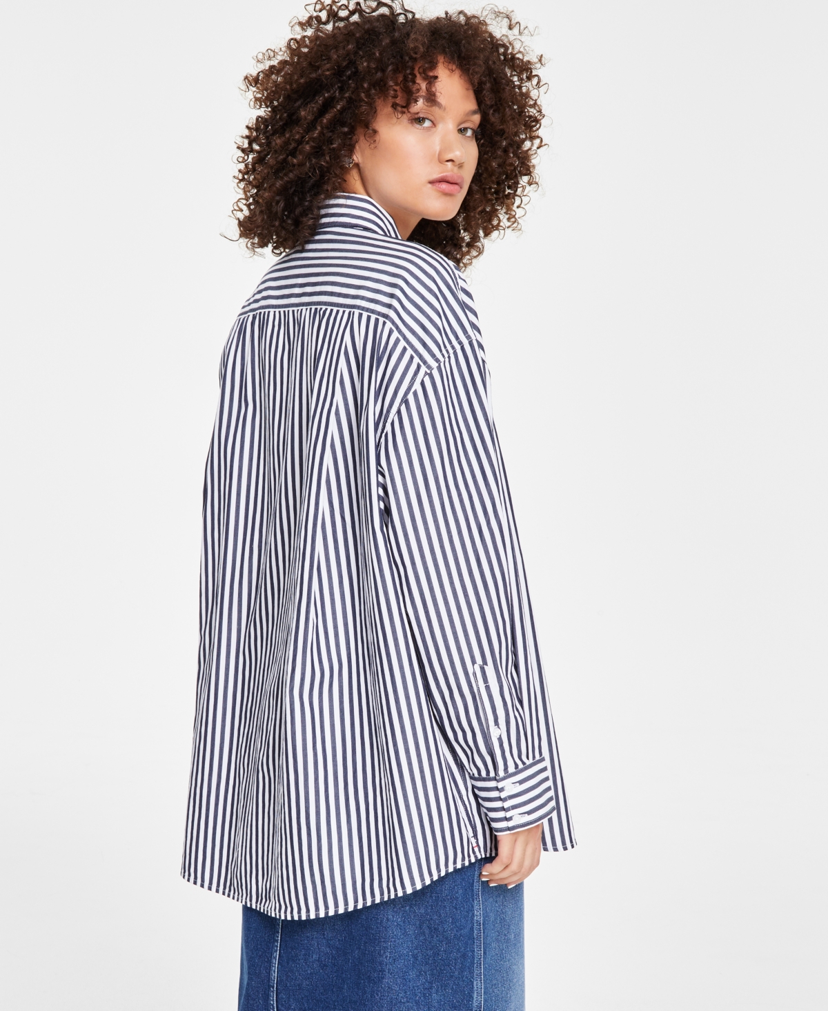 Tommy Jeans Women's Oversized Pinstripe Shirt -/ Stripe