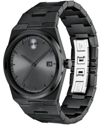 Men's Quest Swiss Quartz Ionic Plated Black Steel 40mm Watch