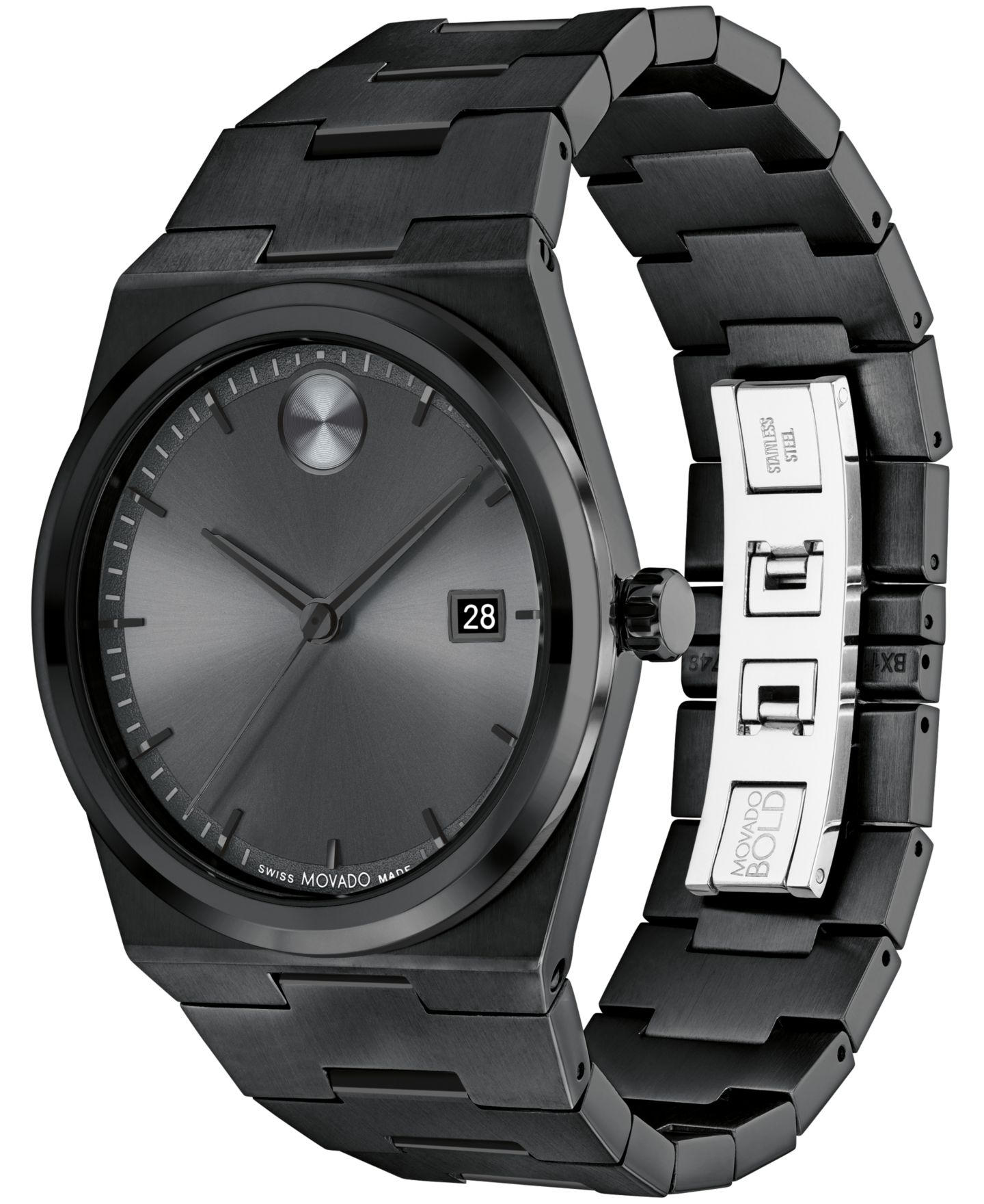 Мужские часы Movado Quest Swiss Quartz Ionic Plated Black Steel 40mm Watch — фото 2