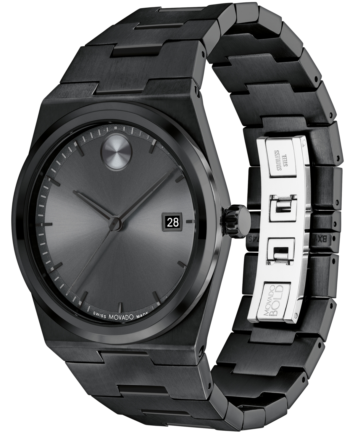 Shop Movado Men's Quest Swiss Quartz Ionic Plated Black Steel 40mm Watch