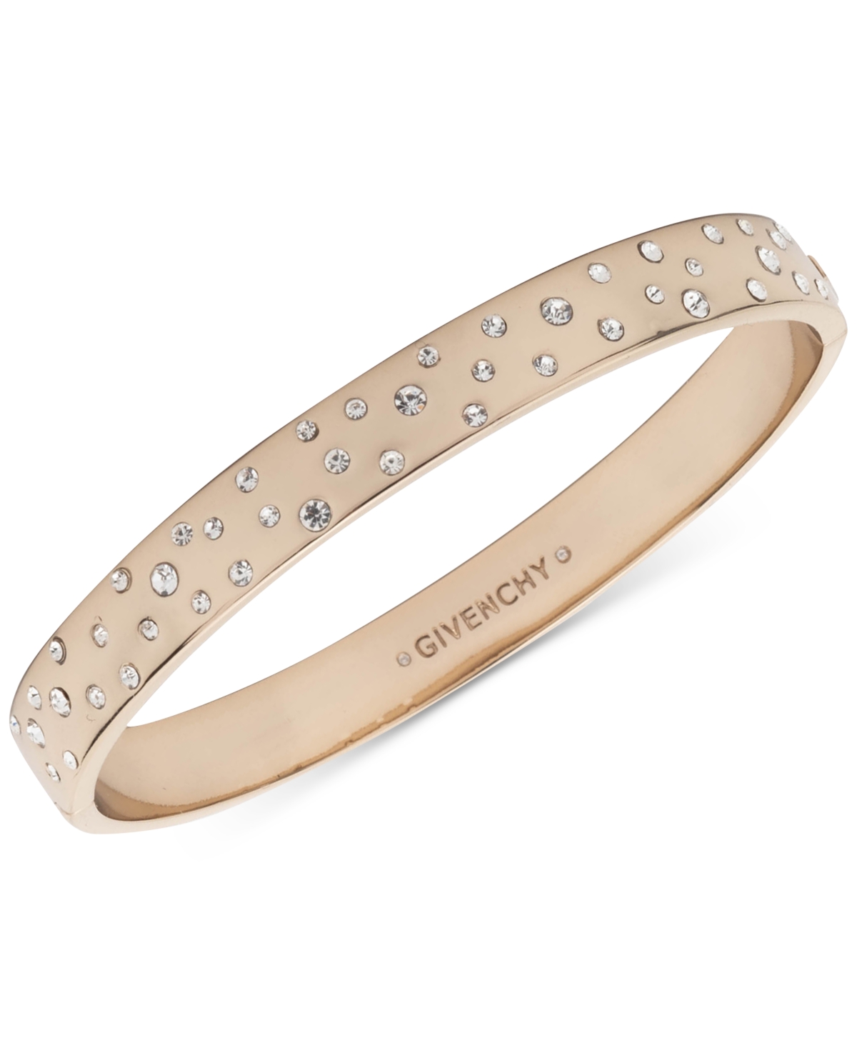 Shop Givenchy Silver-tone Pave Sprinkle Bangle Bracelet In Crystal Wh