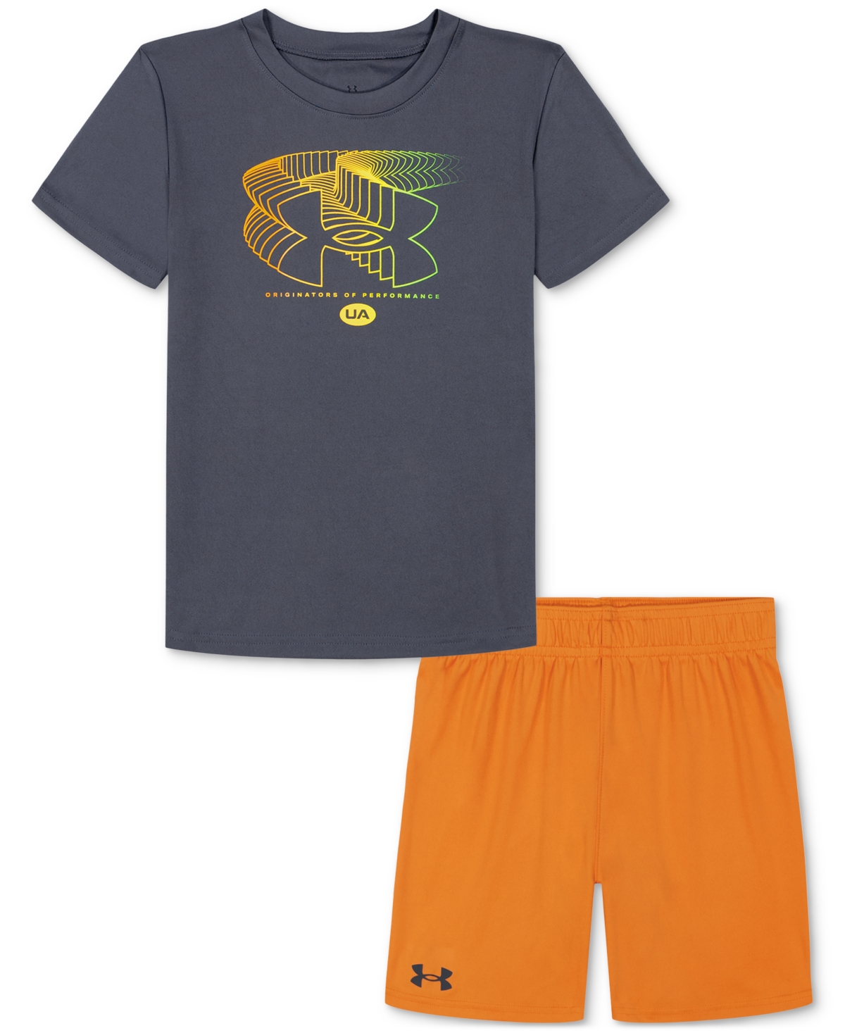 Shop Under Armour Toddler & Little Boys Fading Logo T-shirt & Shorts, 2 Piece Set In Castlerock