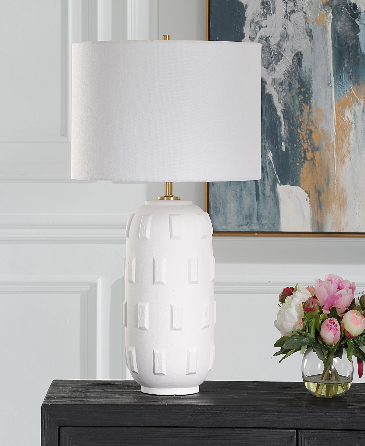 Uttermost 26.25" Emerie Table Lamp In White