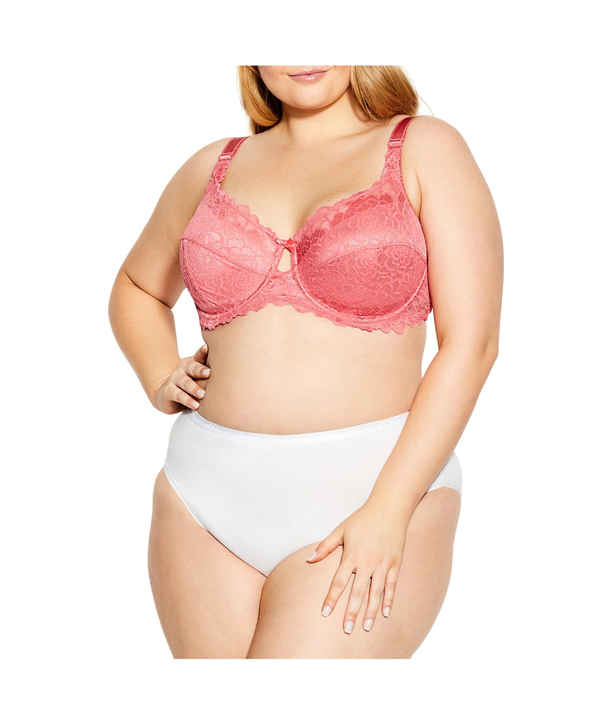 Women's Knitted Lace Soft Cup Bra - Rapture rose