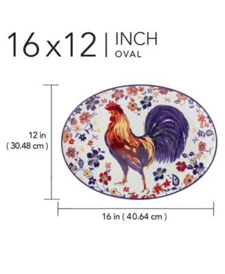 Morning Rooster Oval Platter