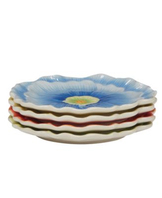 Blossom Set of 4 3-D Floral Dessert Plates
