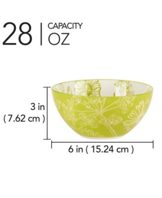 Botanical Set of 6 All Purpose Bowls, 6.25" 6 Asst
