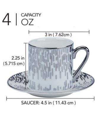 Matrix Espresso Cups & Saucers Set, Service for 6