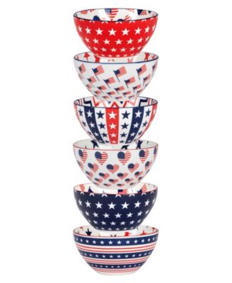 Patriotic Set of 6 Bowls
