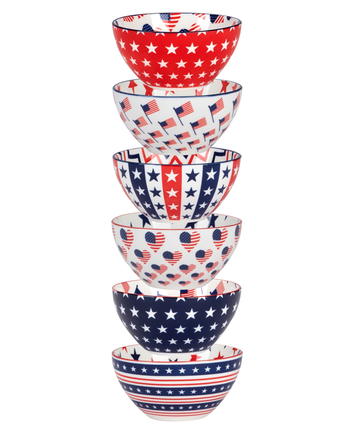 Certified International Patriotic Set Of 6 Bowls In Miscellaneous