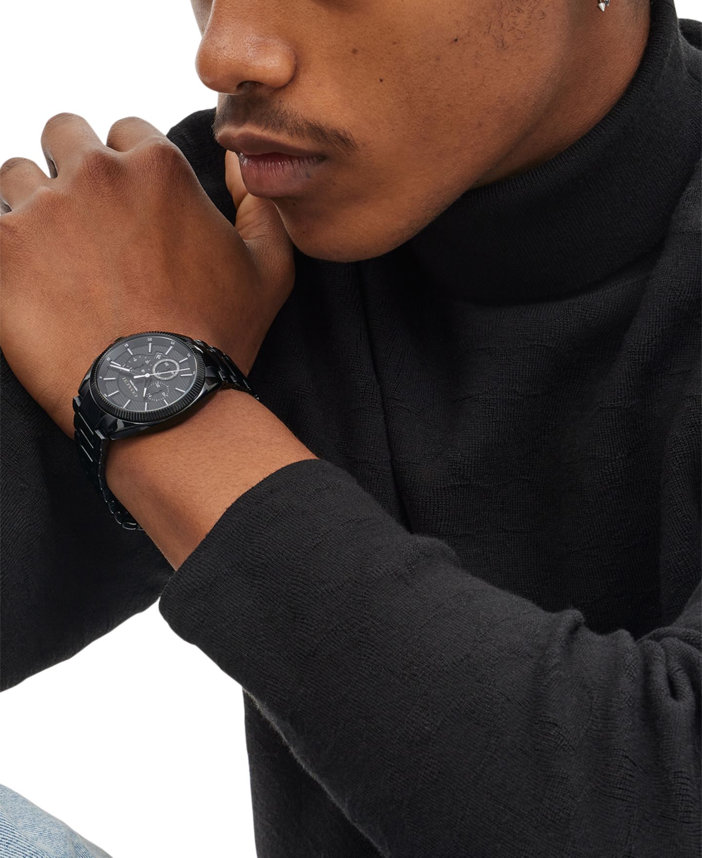 Мужские часы Coach Jackson Black Stainless Steel Bracelet Watch 45mm — фото 5