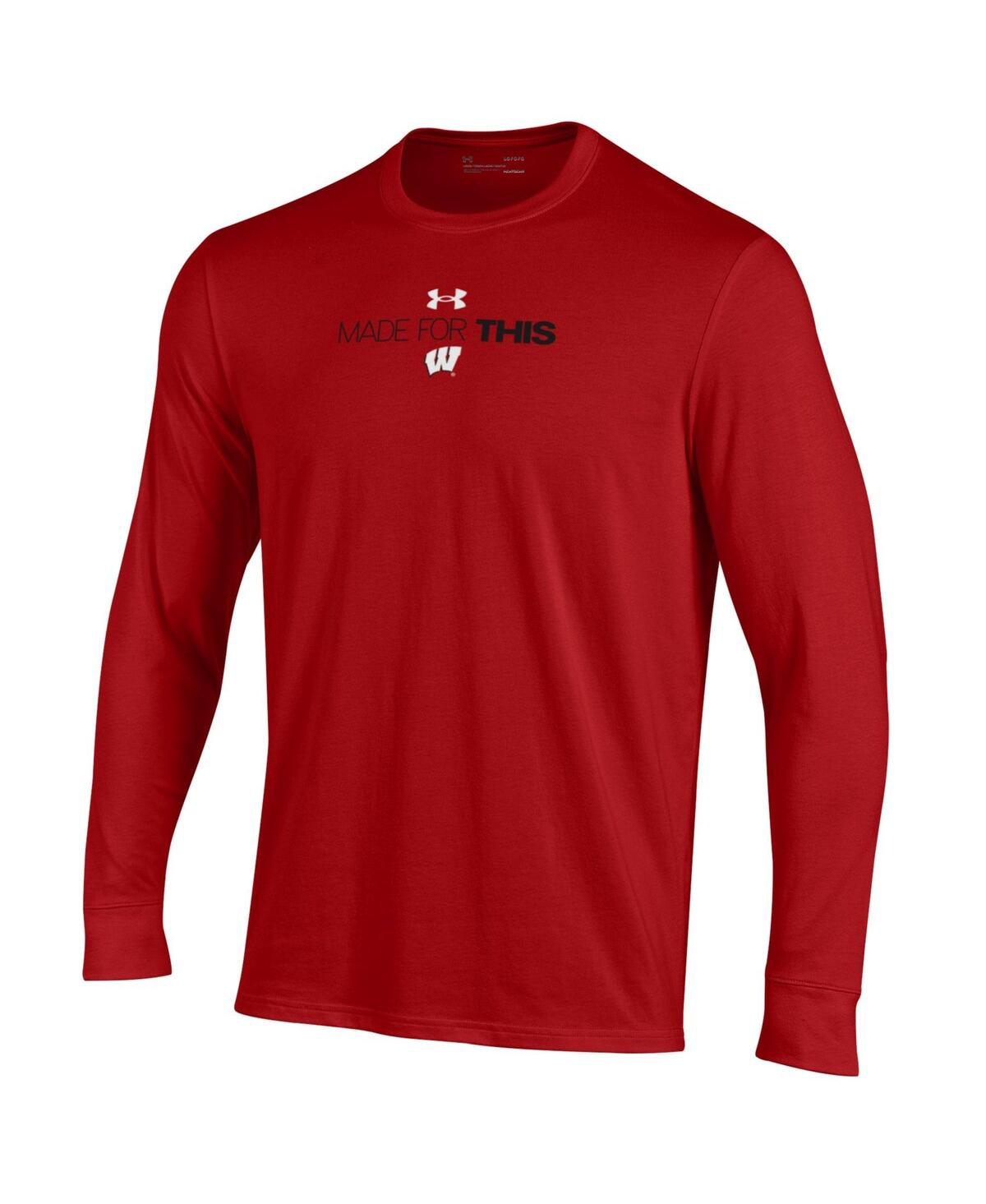 Men's and Women's Under ArmourWisconsin Badgers 2024 On-Court Bench Unity Performance Long Sleeve T-shirt - Red