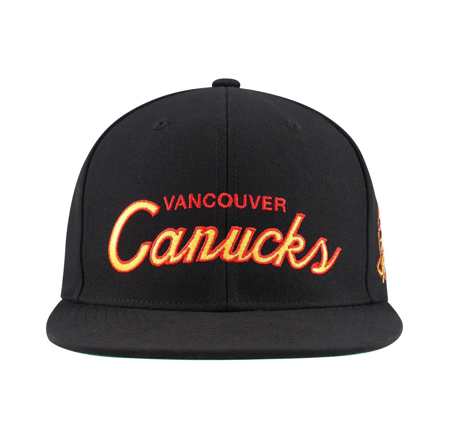 Men's Black Vancouver Canucks Core Team Script 2.0 Snapback Hat